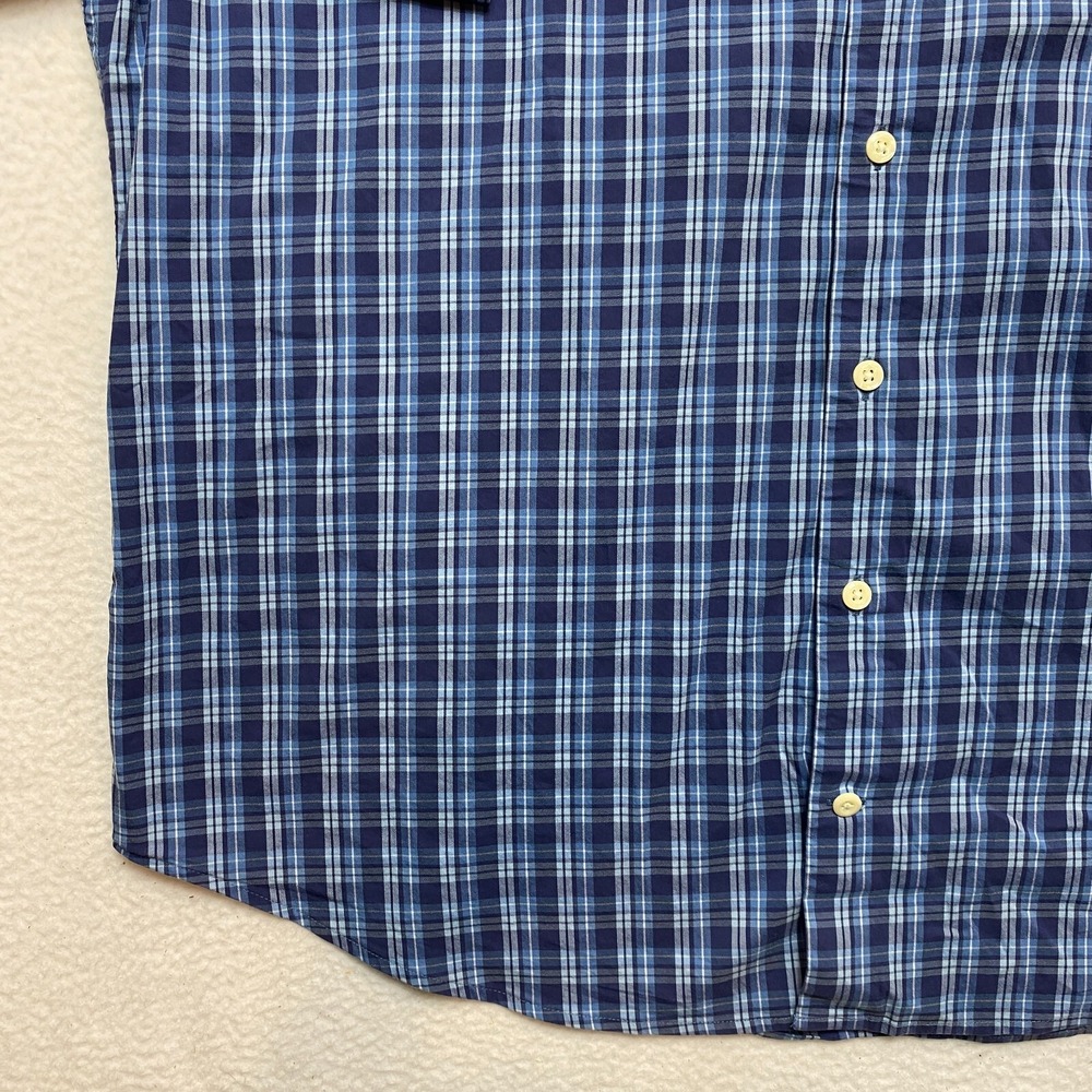 Peter Millar Shirt Mens Extra Large Blue White Long Sleeve Button Up Plaid - Picture 5 of 11